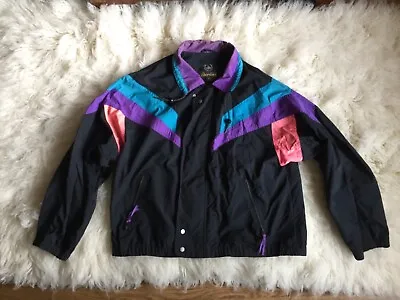 Vintage Aberdeen Windbreaker 1980s 1990s XL Fluorescent Jacket Coat • $68