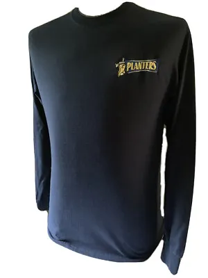 Planters Peanuts Mr. Peanut Embroidered Logo Blue Long Sleeve T Shirt Medium • $19.99