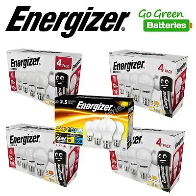 LED Bulb B22 E27 GLS Bayonet Screw Warm White Daylight 4 Pack Energizer Light • £7.99