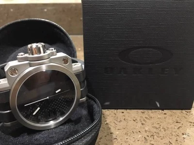 $2531.23 • Buy Oakley Wristwatch Gearbox Carbon Dial 10-042 Silver Black Mens With Box Boys
