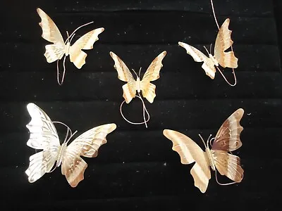 NIB Metal Butterfly Art X 5 Gold Tone Small Mini 2  And 3'' Wire Decor • $9.99