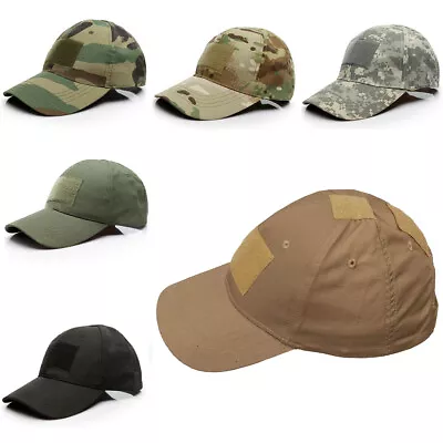 Mens Tactical Army Camo Baseball Skip Cap - Plain & Camouflage Military Hat • £7.99