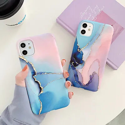 $9.99 • Buy Slim Fit TPU Marble Case With Stand For IPhone 11 12 Pro Max Xs XR 7 8 Plus SE2