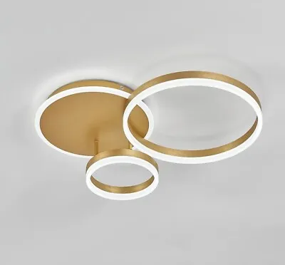 3 Circle LED Ceiling Light Modern Ring Chandelier Lamp For Living Room Bedroom • £55