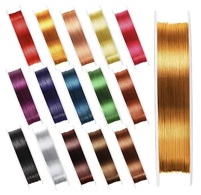 10x Yards 0.4mm Metallic Craft Wire For Jewellery Making - Choose Your Colour • £3.39