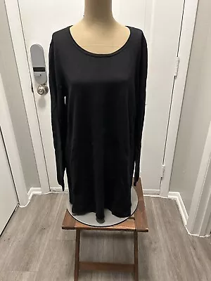 J. Jill Knit Long Sleeve Midi Sweater Dress/ Tunic Sweater Black Size Medium • $14.50