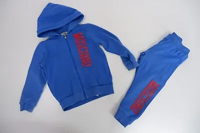 Moschino Baby Boys Tracksuit Set Age 18-24M Zip Hoodie Sweatshirt Joggers Blue • $44.53