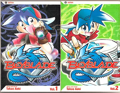 Beyblade Vols. 1 & 2 PB 2003 Takao Aoki Viz Graphic Novel Manga • $29.99