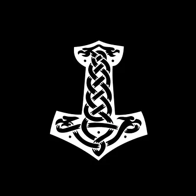 Thor's Hammer Vinyl Sticker Decal Symbol Norse Viking Mjolnir • $3.49