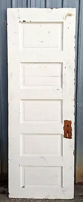 24 X74  Antique Vintage Old Salvaged SOLID Wood Wooden Interior Door 5 Panels • $249.99