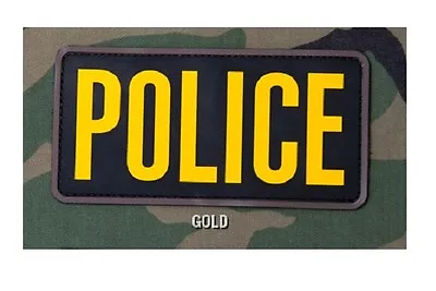 Morale Patch - Milspec Monkey MSM - POLICE - GOLD YELLOW - 6   X 3   PVC Rubber • $8.49