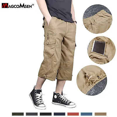 3/4 Capri Pants Men's Cargo Shorts Summer Cotton Shorts Ripstop Durable Shorts • $30.99