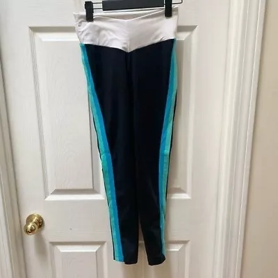 New Balance Staud Black Blue Green Stripe Leggings Staudlight Size Xs • $48