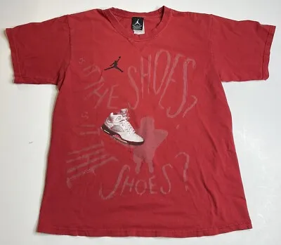 Vtg Y2K Nike Michael Jordan 5 Spike Lee T Shirt Chicago Bulls Red Sz S Jump Man • $12.44