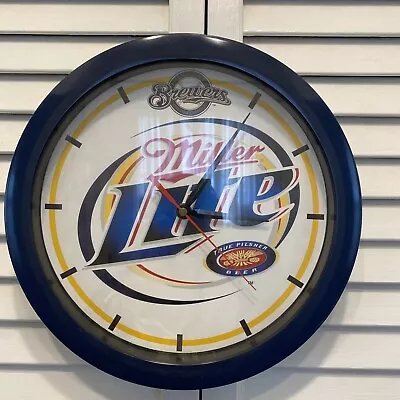 Miller Lite / Milwaukee Brewers 11.5  Wall Clock (tested Works) • $30