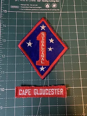 WW2 Rare USMC Cap Glouster Tab & Rare Felt Red Border 1st Mardiv Patch • $350