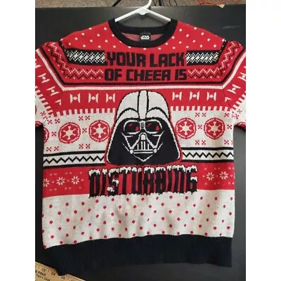 Star Wars Darth Vader Mens Christmas Holiday Sweater Size XL Red Black • $24.99