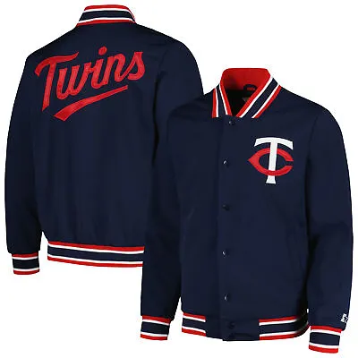 Men's Starter Navy Minnesota Twins Secret Weapon Full-Snap Jacket • $139.99