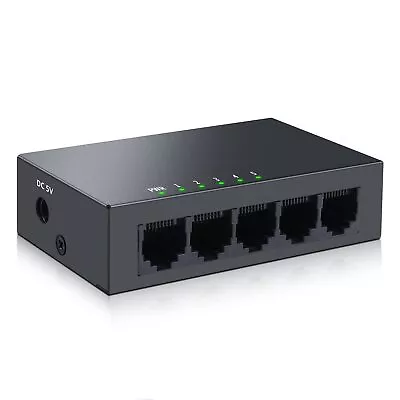 5 Port Gigabit Ethernet Switch|Mini Metal Housing Switch|Plug&Play|Fanless De... • $20.76