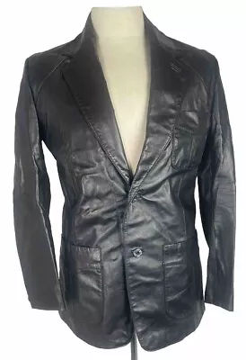 Vintage 70 ‘s Fantastic International Mens Genuine Leather Jacket Size 40 Lined • $36