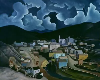 Vance Kirkland : Moonlight In Central City : 1935 : Archival Quality Art Print  • $87.95