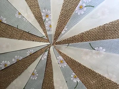 Handmade Fabric Daisy Bunting.shabby Chicrustic Hessian.floralsweddings. • £8.95