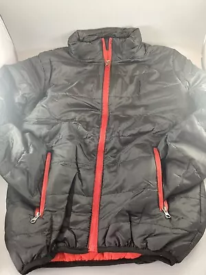 Men's Puffer Bubble Jacket With Contrast Trim Black/Red-Medium New • $25