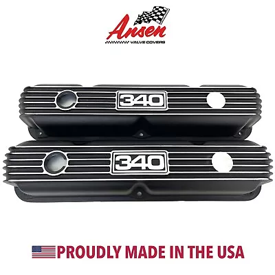 Mopar Performance 340 Black Valve Covers - Custom Engraved - Ansen USA • $229