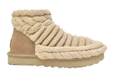 New Ugg Classic Mini Chunky Knit Short Cardy Natural Beige Womens Sweater Boot • $149.99