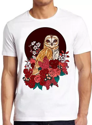 Owl Floral Eclipse Funny Cute Animal Flowers Top Gift MemevGamer T Shirt M569 • £6.70