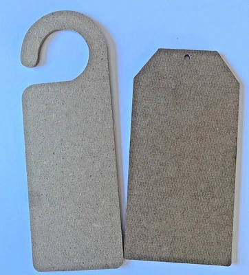 £0.99 • Buy Stix2 Single Plain Blank Brown MDF Tags & Door Hangers For You To Decorate 