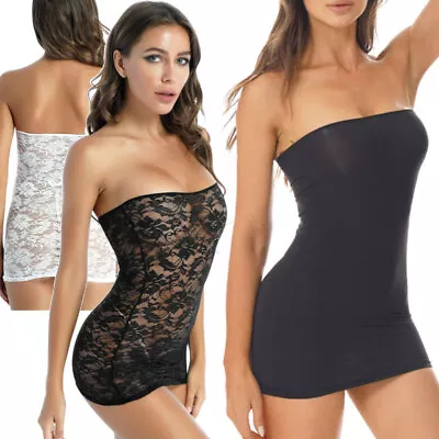 $13.85 • Buy YiZYiF Women's One Piece Strapless Long Tube Top Mini Dress Nightclub Dresses
