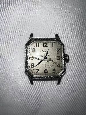 Antique Vintage Elgin Art Deco Mens Watch 10k White Gold 1922 • $35