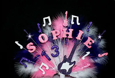 £12.75 • Buy Guitar/ Music Feather Custom  Birthday Cake Topper / Decoration Personalised