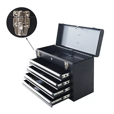 Portable Multifunctional 4 Drawers Black Thick Metal Tool Box 20.47x8.66x14.17in • $136.30