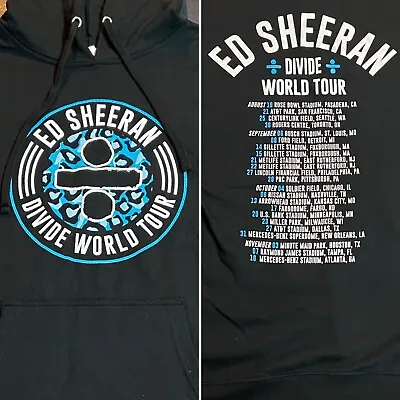 Adult Medium Ed Sheeran Divide World Tour Pullover Hoodie Sweatshirt Black • $16.99
