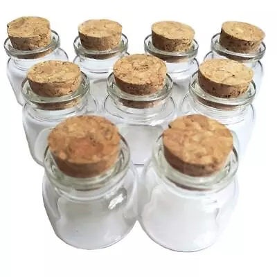 10PCS 15ml Cute Small Cork Stopper Glass Bottle Vials Jars With Cork 30x40mm • $19.32