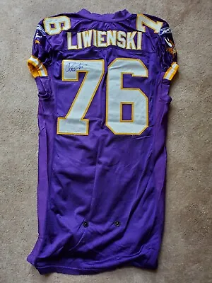 Minnesota Vikings #76 Chris Liwienski Signed Game USED Football Jersey Indiana • $1250