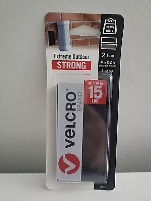 VELCRO EXtreme Outdoor STRENGTH 2 Sets Adhesive Black STRIPS 4  X 2  91839 • $9