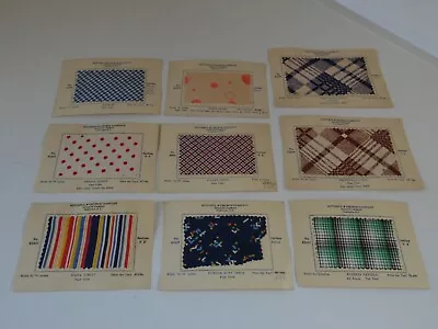 9-1930's Fabric Swatches-mitchell & Church-salesmen's Samples-binghamton Ny #16 • $32.99