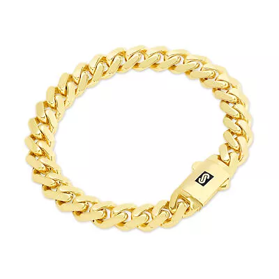 10k Yellow Gold Royal Monaco Miami Cuban Link 9mm Chain Bracelet W Box Clasp 8  • $610.98