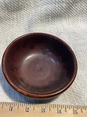 Small Vintage Marcrest Brown Glaze Daisy Dot Stoneware Bowl Marked 1 USA 5 1/2  • $8