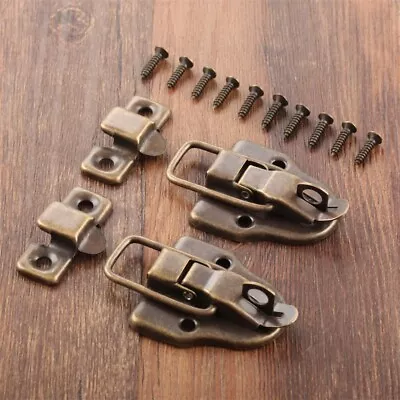 2pc 59*40mm Vintage Cabinet Jewelry Box Latch Hasps Wood Chest Lock Toggle Catch • $6.18