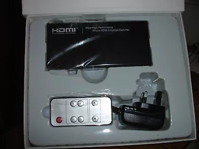 HDMI Switch Splitter 4 In `1 Out HDMI Switch With Remote Control • £5