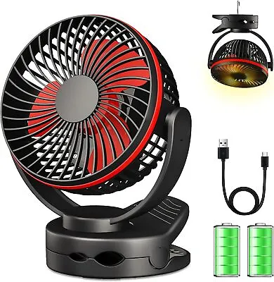 Clip On Fan - USB Desk Table Fan: Battery Operated Ultra Quiet 4-Speed Portable • £25.99