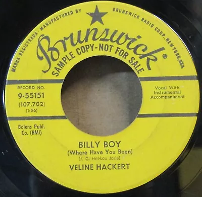 Rare Rockabilly 45: Veline Hackert   Show Me How  Billy Boy On Brunswick • $75