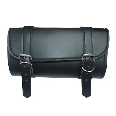 Defy™ Motorcycle Tool Bag Handlebar Saddle Bag Pu Leather Storage Tool Black • $100