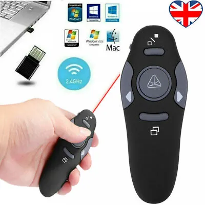 Power Point Presentation Remote Wireless USB PPT Presenter Laser Pointer Clicker • £6.99