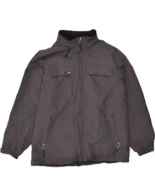 K-WAY Mens Hooded Windbreaker Jacket UK 42 XL Grey Polyamide AM12 • $25.54