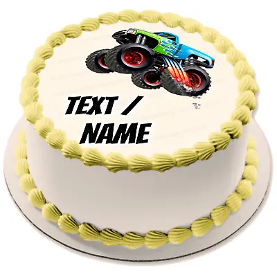 Monster Truck Cake Image Car Party Decoration Personalized Name Birthday Edible • $8.99